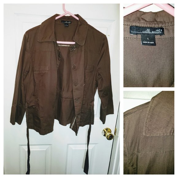 WILLI SMITH belted jacket sz L EUC - Picture 1 of 3